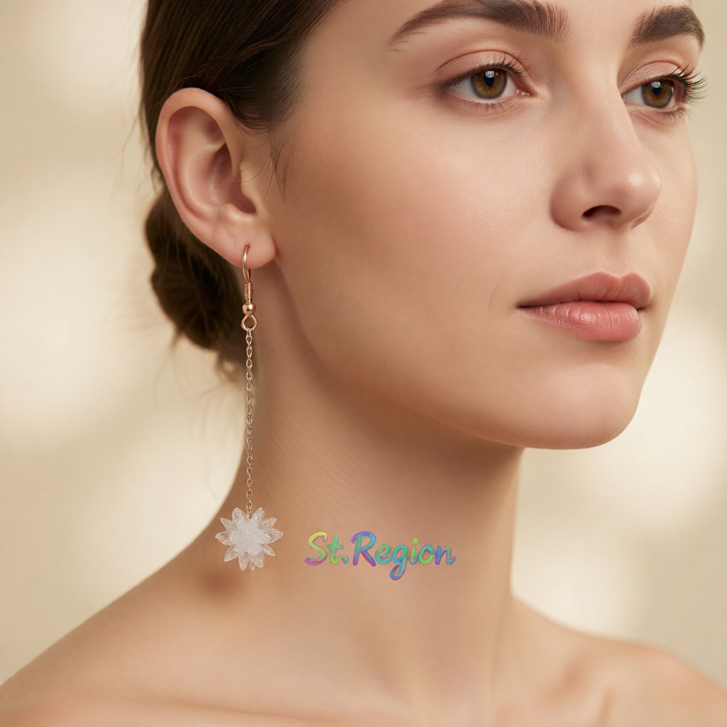 Cubic Zirconia and 18K Rose Gold-Plated Snowflake Dangle Drop Earrings, rose gold drop earrings for women, styled look