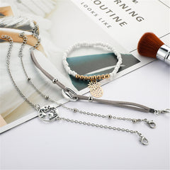 Acrylic & Two Tone Pineapple Shell Bracelet Set