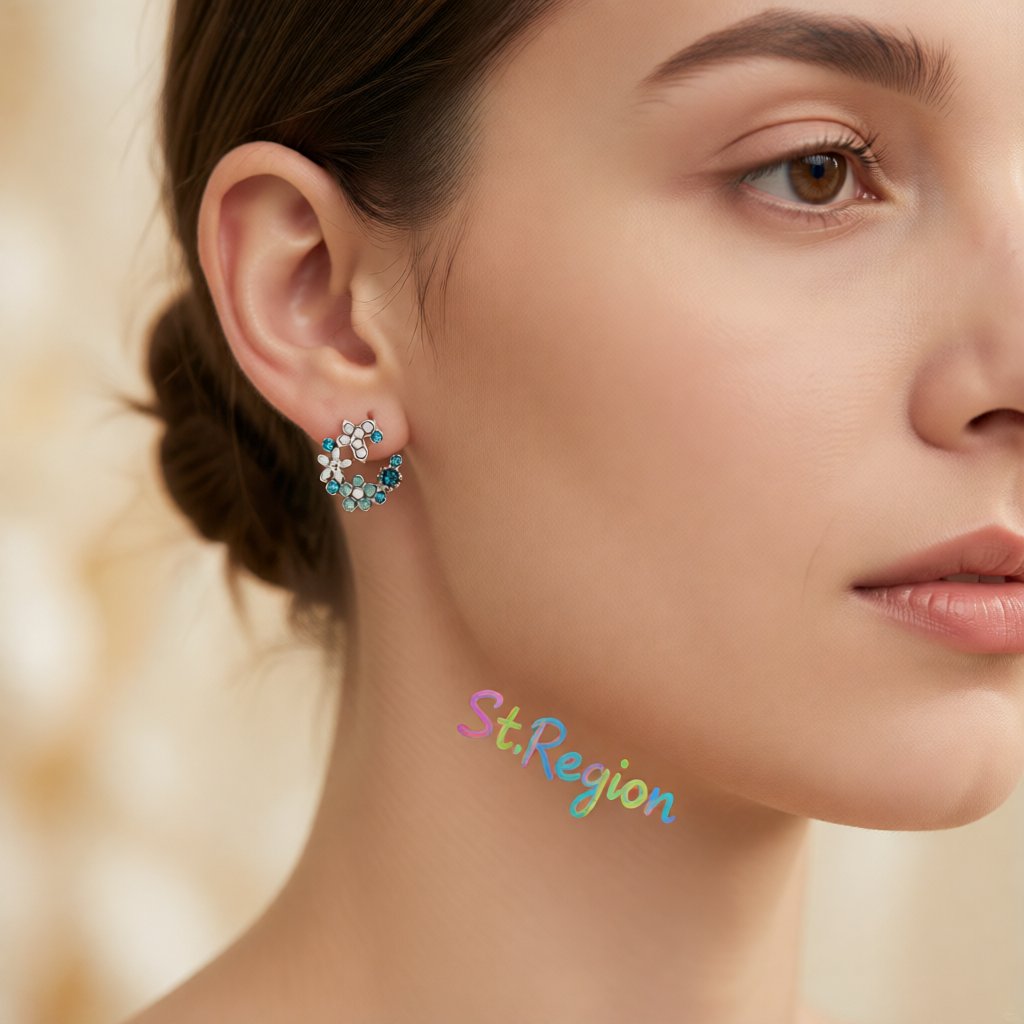 Crystal & Cubic Zirconia Butterfly Stud Earrings