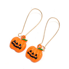 Orange Enamel & 18K Gold-Plated Pumpkin Drop Earrings