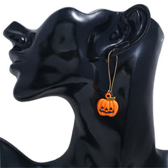 Orange Enamel & 18K Gold-Plated Pumpkin Drop Earrings