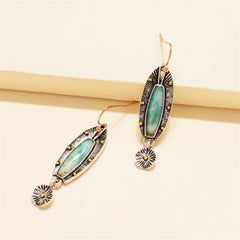 Green Resin & Two-Tone Fish Drop Earrings