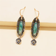 Green Resin & Two-Tone Fish Drop Earrings
