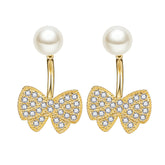 White Pearl & Cubic Zirconia 18K Gold-Plated Butterfly Ear Jackets