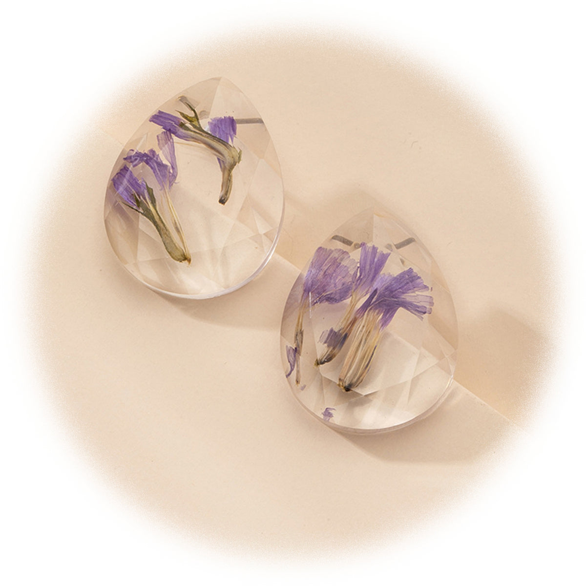 Purple Flower Petal and Silver-Plated Earrings, silver stud earrings for women, vintage-inspired design, styled look
