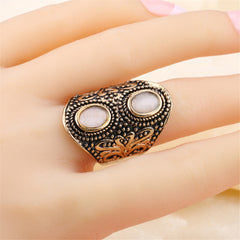 Cats Eye & 18K Gold-Plated Butterfly Round Ring