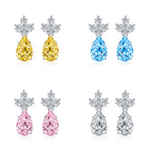 Colored Crystal & Silver-Plated Pineapple Drop Earrings
