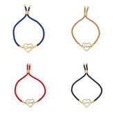 Cubic Zirconia & Colored Polyster 18K Gold-Plated 'Love' Heart Charm Bracelet