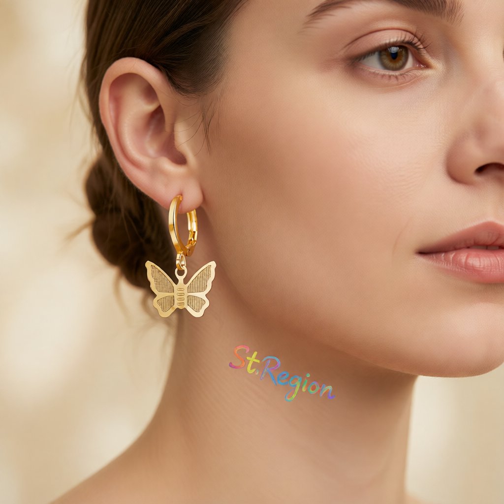18K Gold-Plated Butterfly Drop Earrings