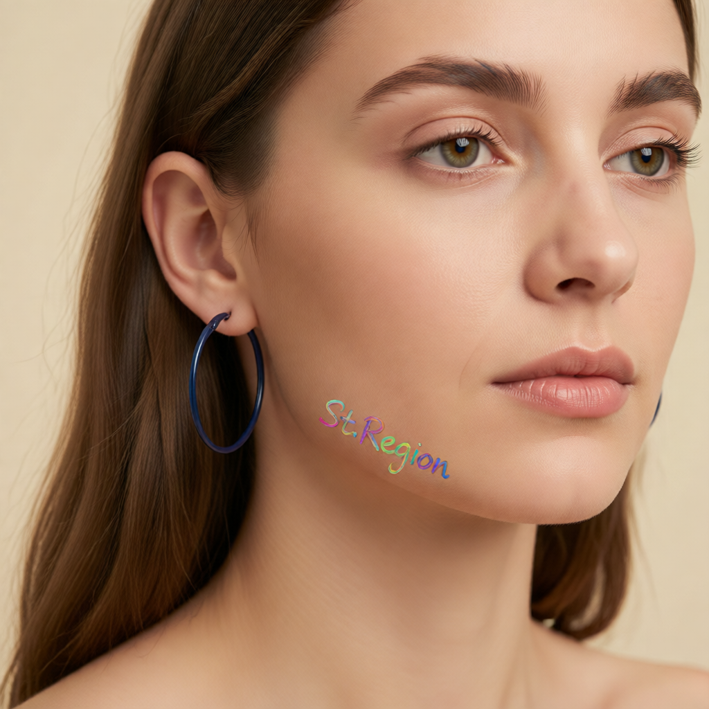 Navy Enamel and Silver-Plated Hoop Earrings, silver hoop earrings for women, botanical inspired, styled look