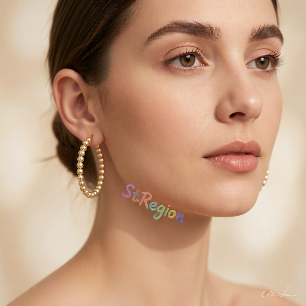 18K Gold-Plated Beaded Hoop Earrings