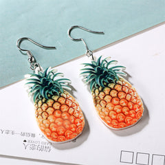 Yellow Acrylic & Silver-Plated Pineapple Drop Earrings