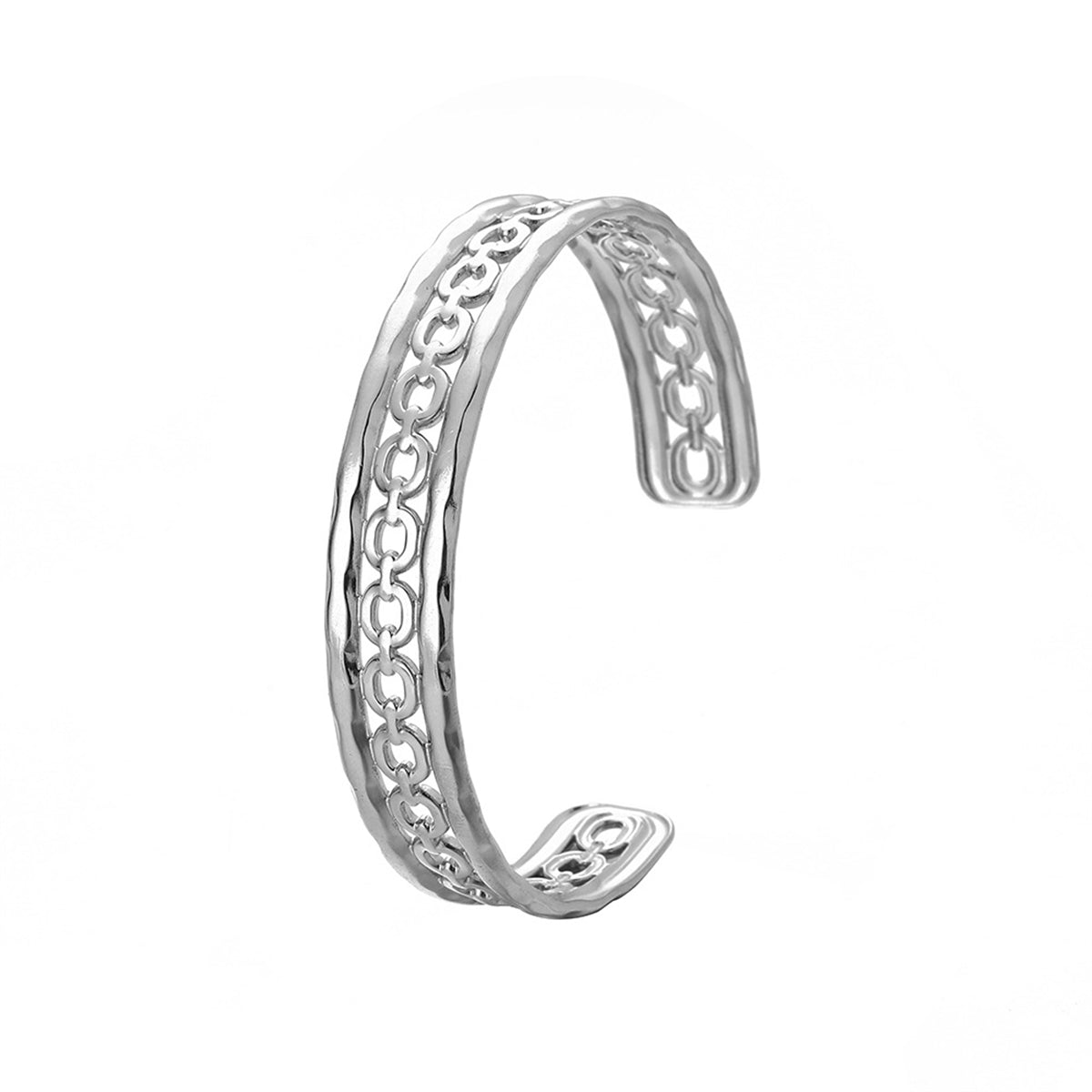 Stainless Steel Cable Cuff, stainless steel bracelet for women, elegant gift for her, lifestyle look