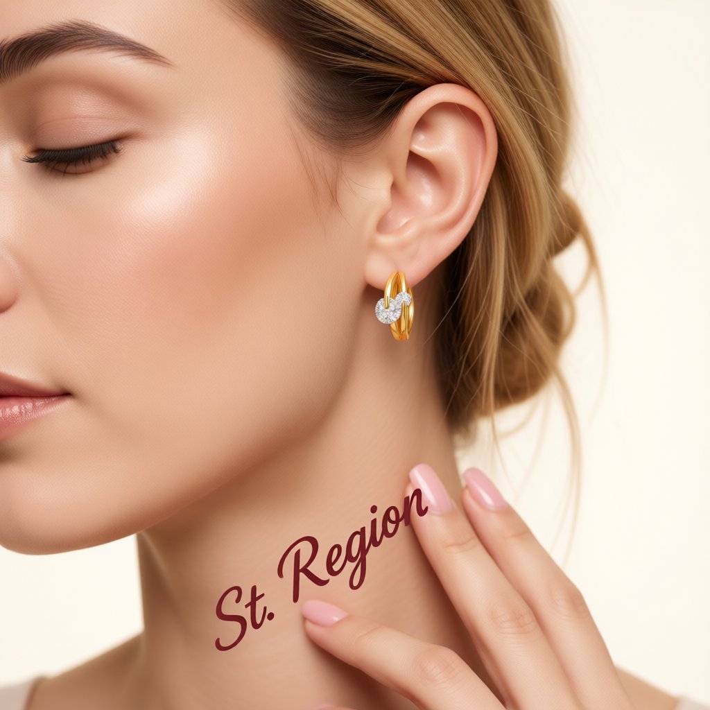 Cubic Zirconia and 18K Gold-Plated Huggie Earrings, gold huggie earrings, everyday style, styled look