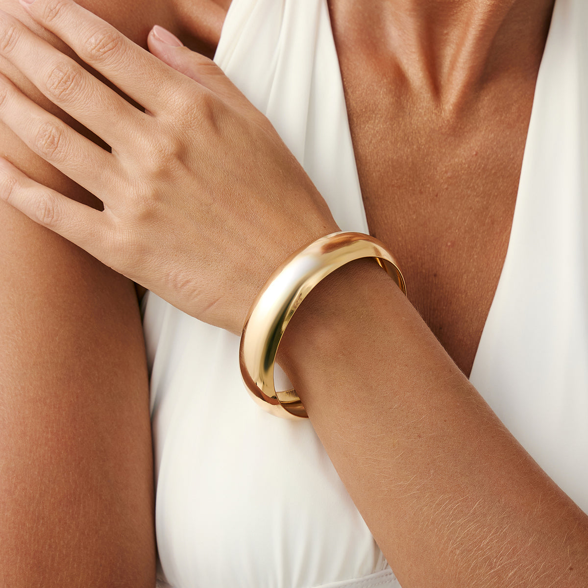 Goldtone Thin Bangle Bracelet, gold bangle bracelet, dainty minimalist design, styled look
