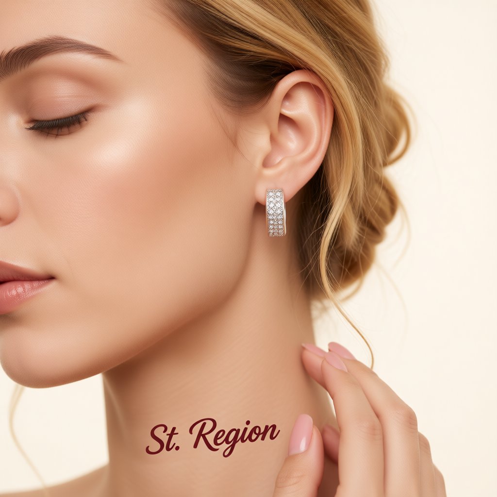 Cubic Zirconia and Silver-Plated Heart Huggie Earrings, silver huggie earrings, everyday style, styled look