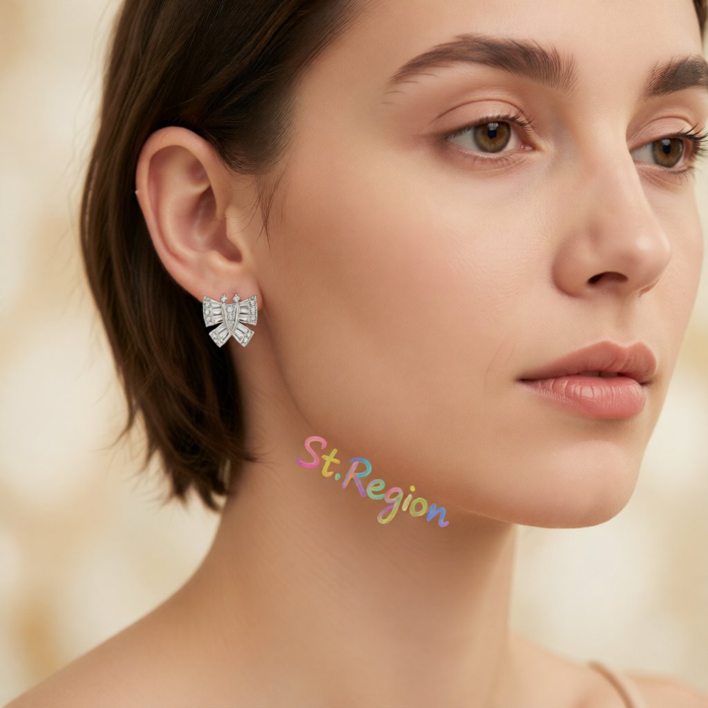 Crystal and Cubic Zirconia Butterfly Stud Earrings, stud earrings for women, everyday style, styled look