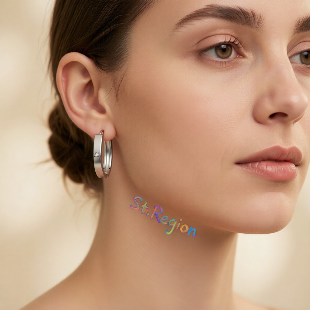 Cubic Zirconia and Silver-Plated Hoop Earrings, silver huggie earrings, botanical inspired, styled look