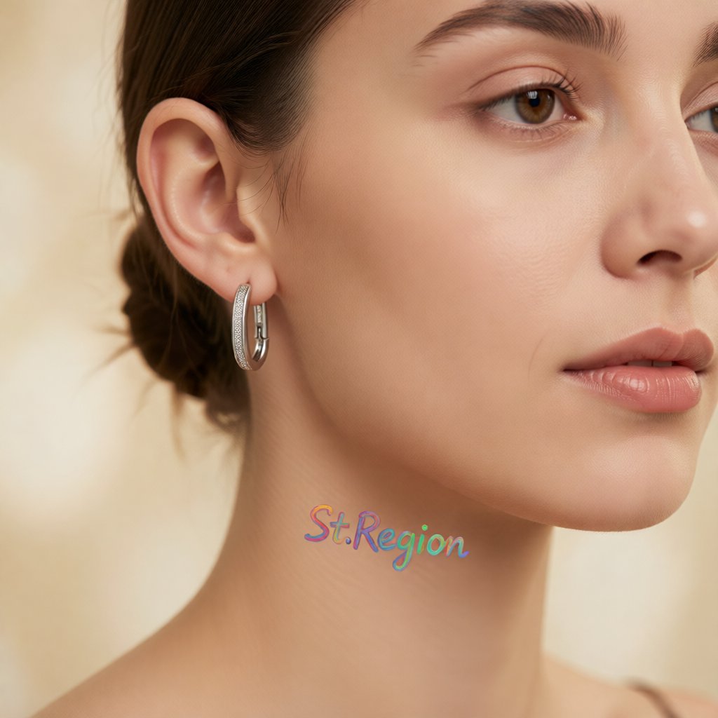 Silver-Plated and Cubic Zirconia U-Shape Huggie Earrings, silver huggie earrings, elegant gift for her, styled look