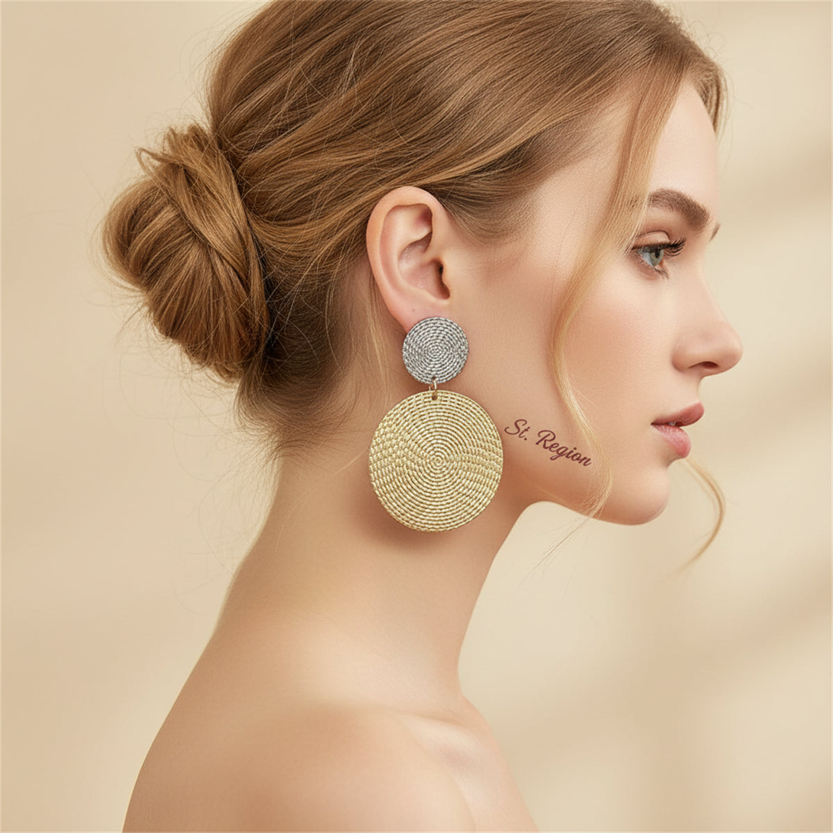 18K Gold-Plated & Silver-Plated Woven Disk Drop Earrings - Street Region