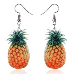 Yellow Acrylic & Silver-Plated Pineapple Drop Earrings