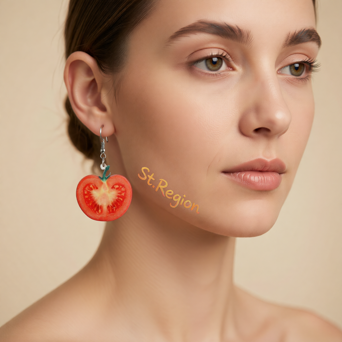 Red Acrylic & Silver-Plated Tomato Drop Earrings