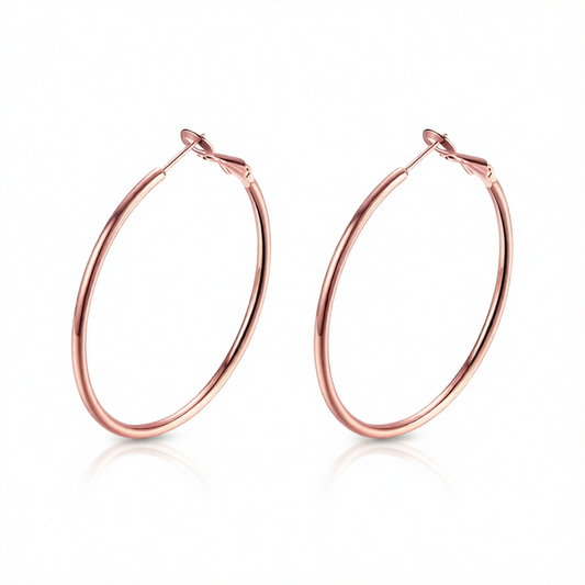 18K Rose Gold-Plated Hoop Earrings