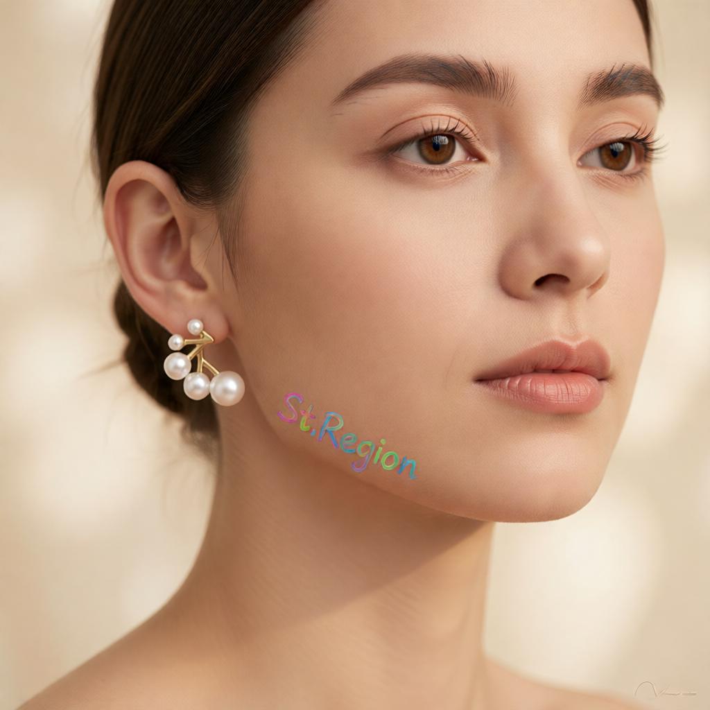 Pearl and 18K Gold-Plated Botanical Stud Earrings, cubic zirconia stud earrings for women, styled look