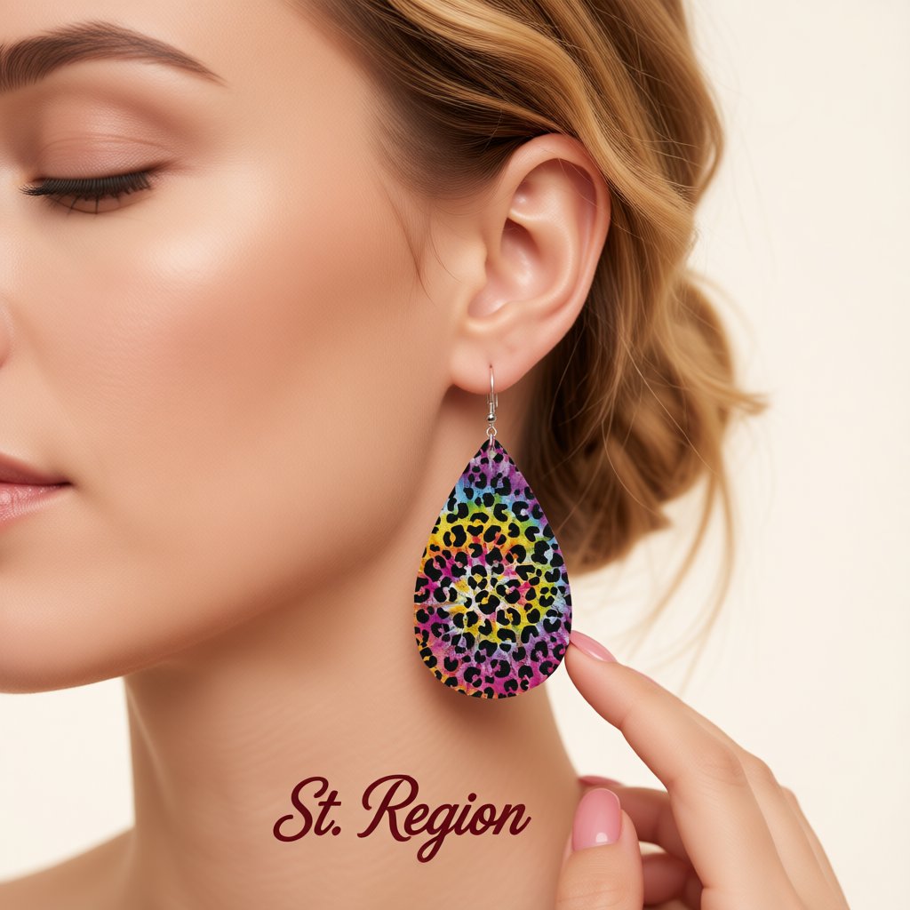 Yellow Polystyrene and Silver-Plated Animal-Print Drop Earrings, silver drop earrings for women, styled look