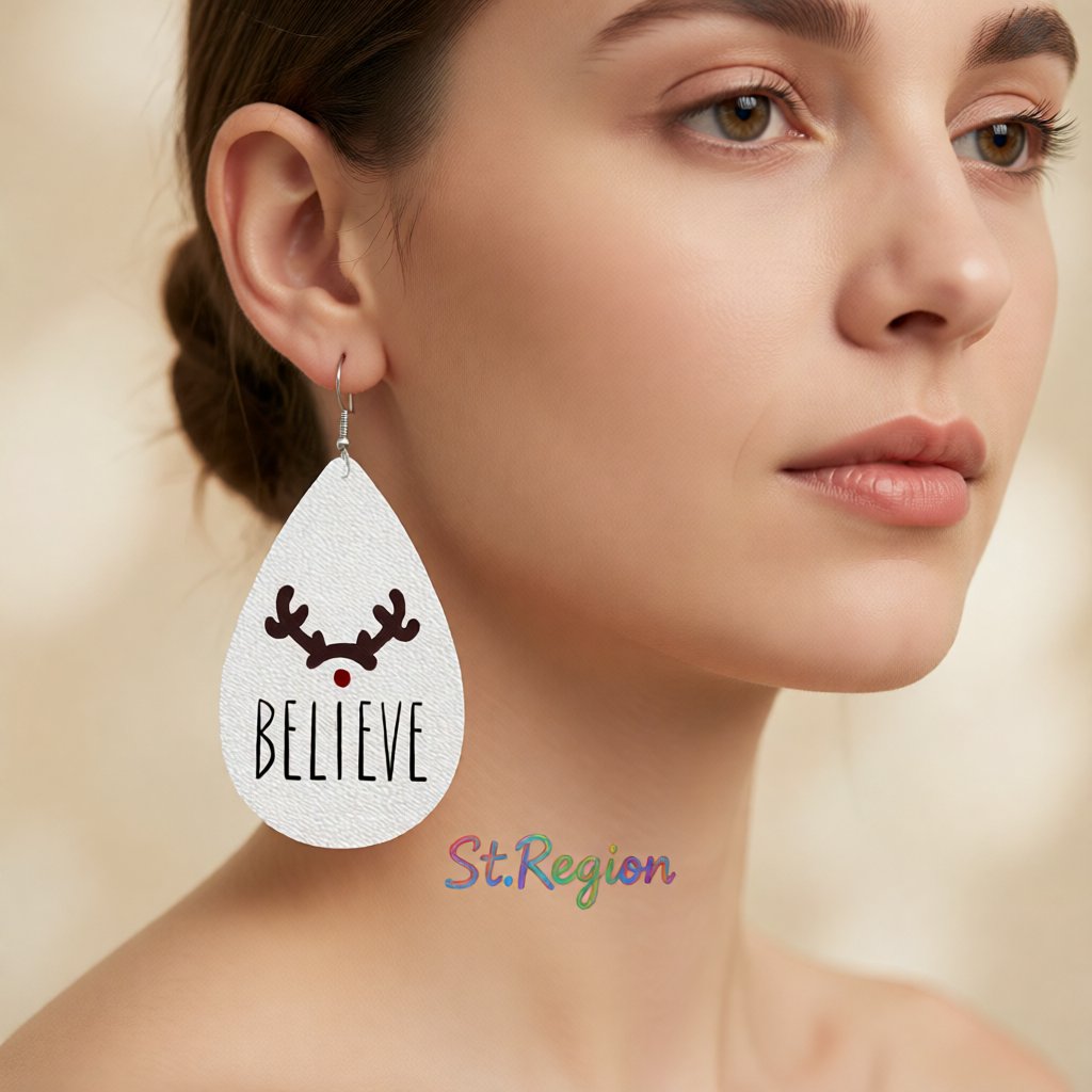 White Antler 'Believe' Teardrop Earrings, drop earrings for women, elegant gift for her, styled look