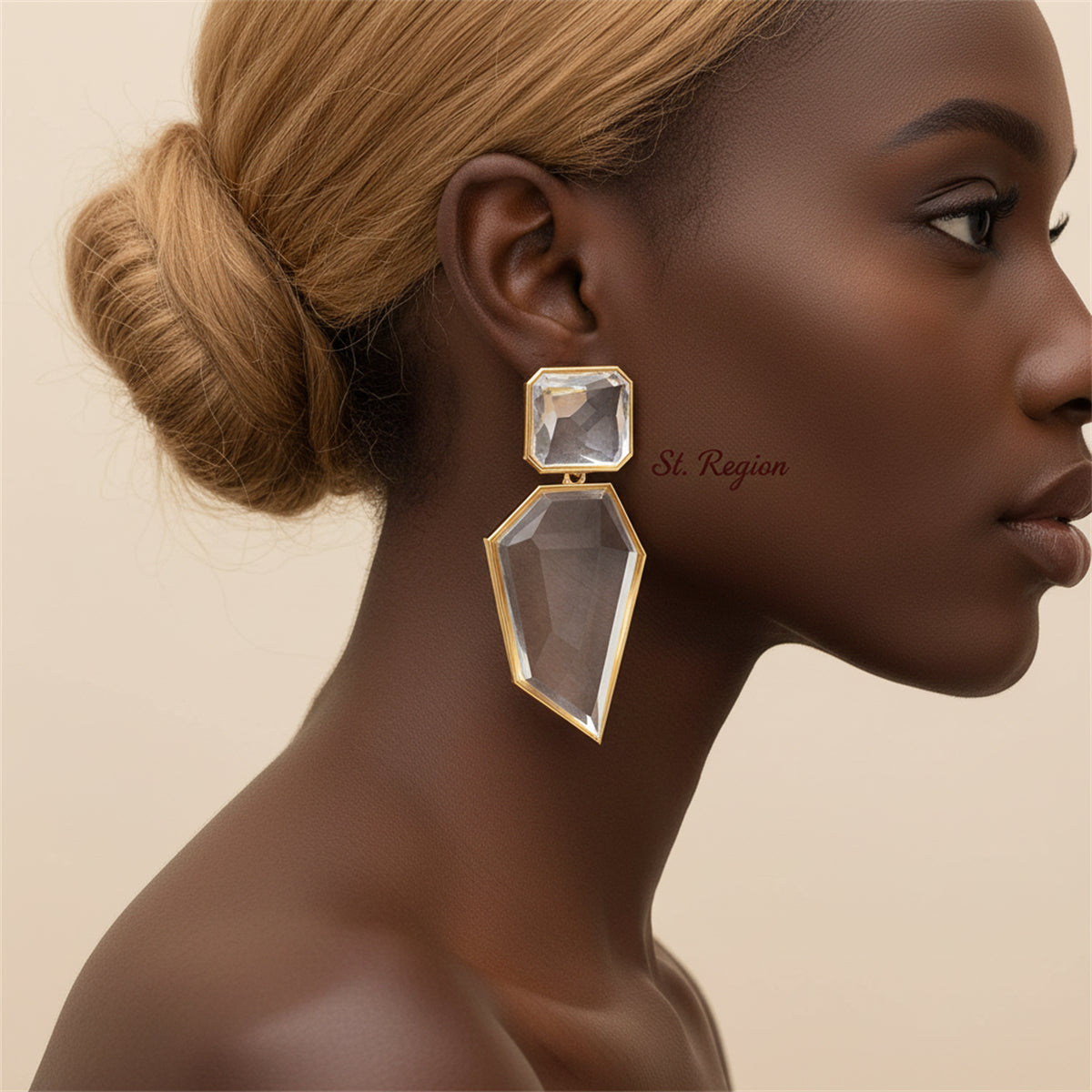 18K Gold-Plated & Acrylic Statement Drop Earring