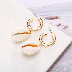 Shell & 18K Gold-Plated Drop Earrings