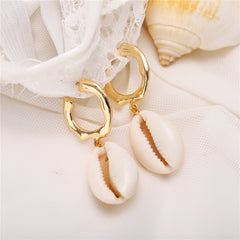 Shell & 18K Gold-Plated Drop Earrings