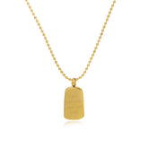 A stunning 18K gold-plated dog tag necklace featuring the heartfelt message, "Love You To The Moon & Back."