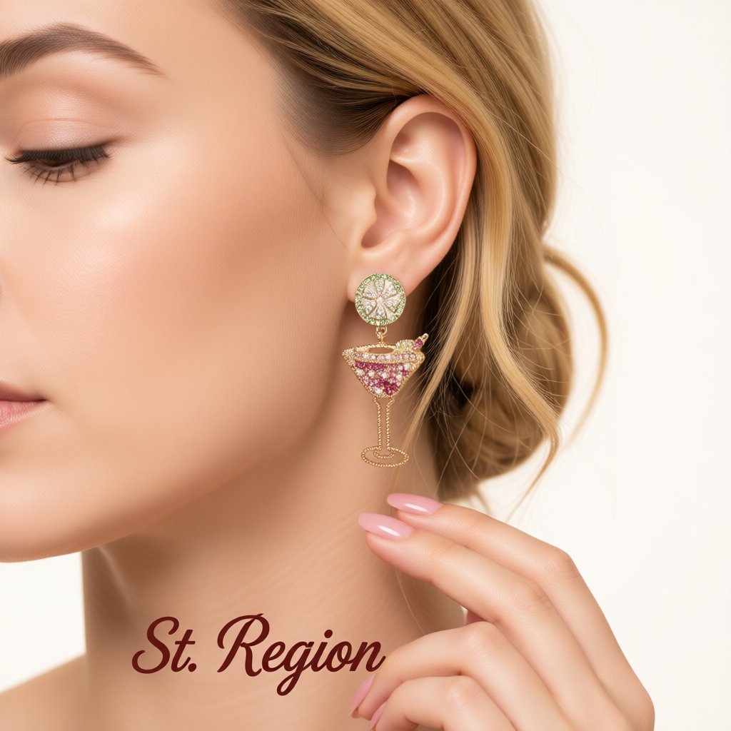 Purple Cubic Zirconia and Pearl Wine Glass Drop Earrings, drop earrings for women, everyday style, styled look