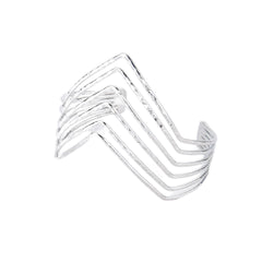 Silver-Plated Open Chevron Arm Cuff