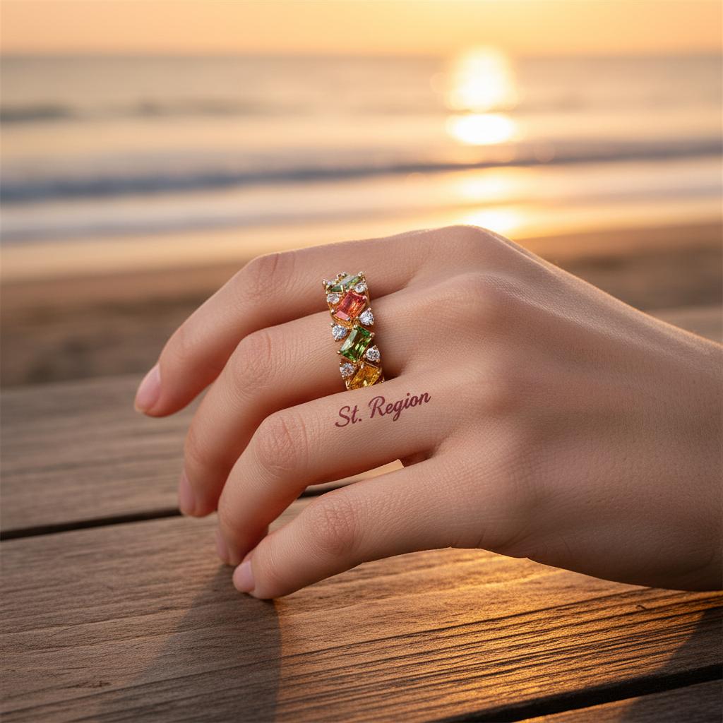 Yellow Crystal and Cubic Zirconia 18K Gold-Plated Open Ring, gold statement rings for women, everyday style, styled look