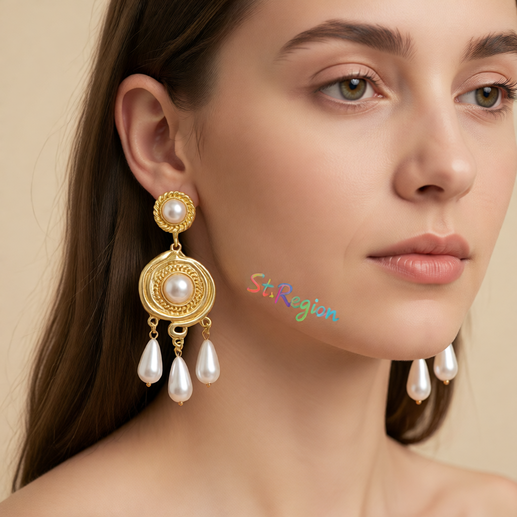 Pearl & 18K Gold-Plated Tassel Drop Earrings