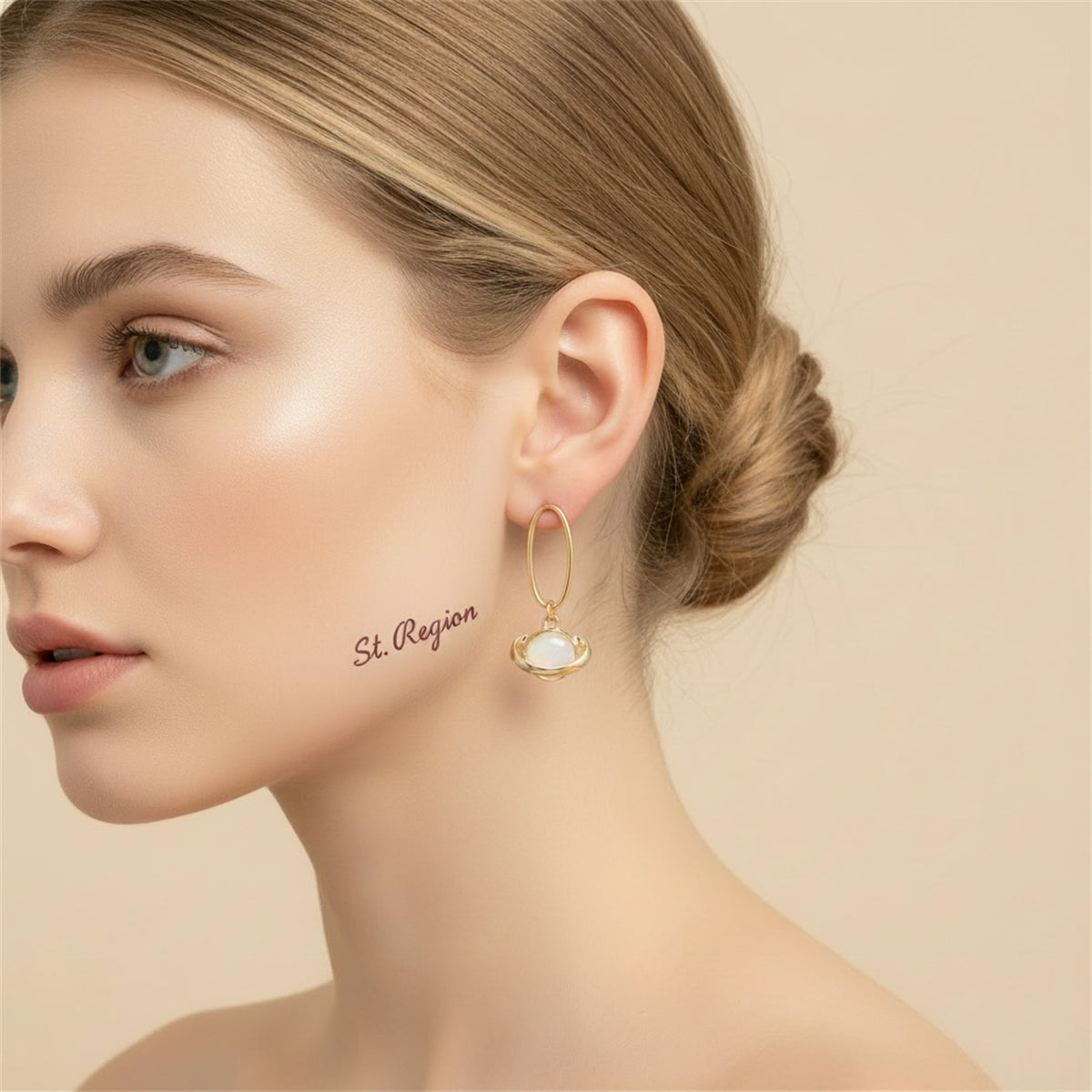 18K Gold-Plated & Cateye Planet Drop Earrings - Street Region
