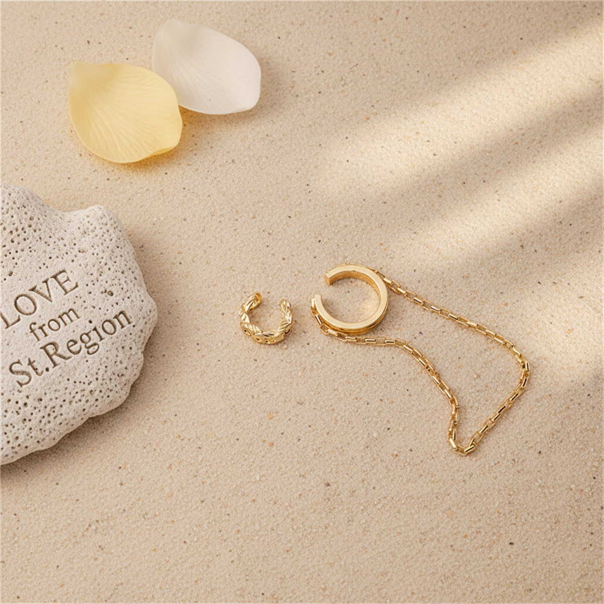 18K Gold-Plated Chain Ear Cuff Set