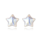 Pearl & Silver-Plated Star Stud Earrings