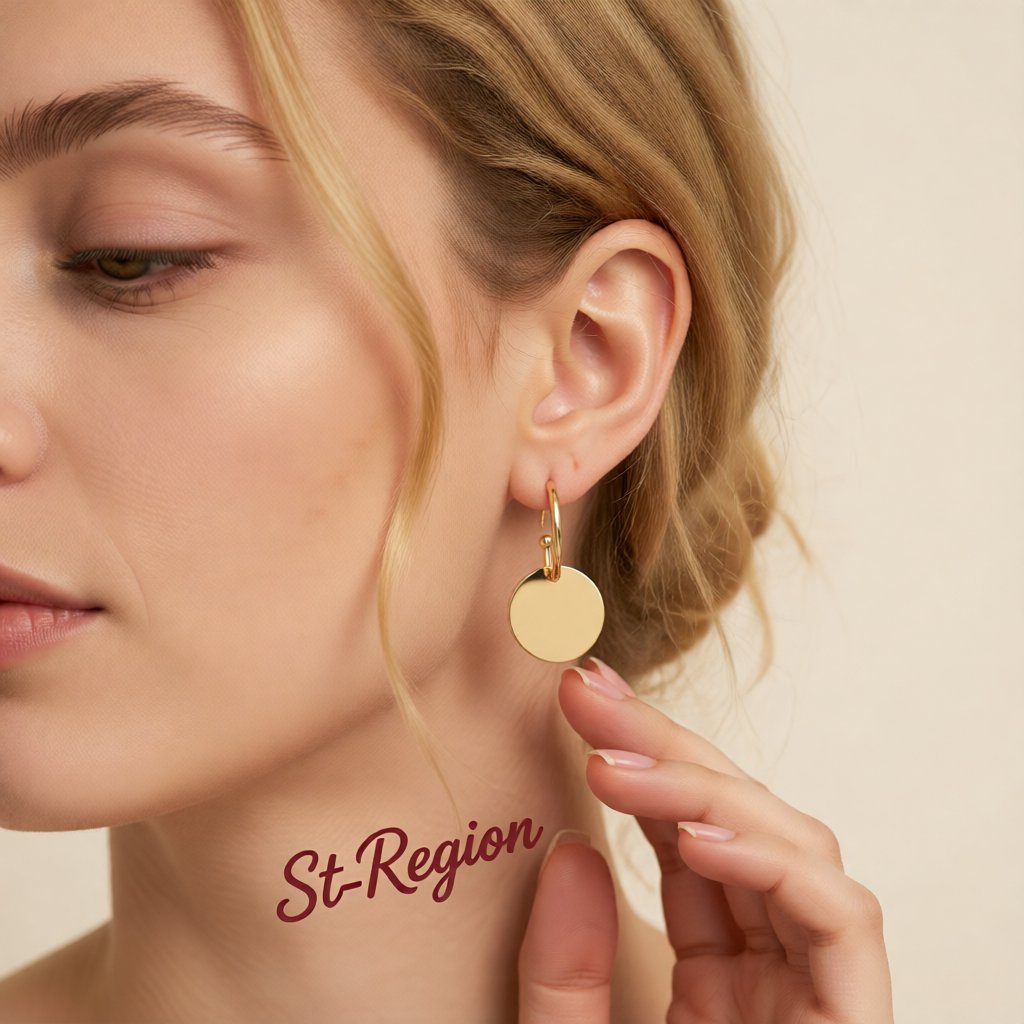 18K Gold-Plated Circle Huggie Earrings