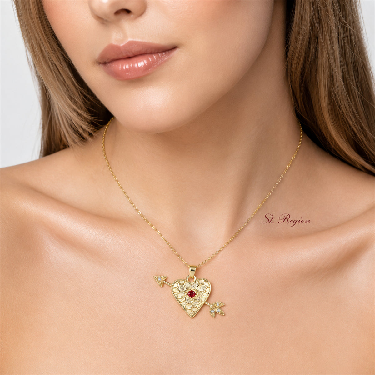 Cubic Zirconia & 18K Gold-Plated Cupid Arrow Pendant Necklace - Street Region