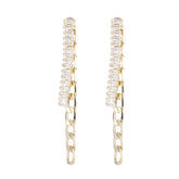 Crystal & 18K Gold-Plated Wheat Chain Ear Jackets