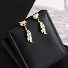 Cats Eye & 18K Gold-Plated Fox Drop Earrings