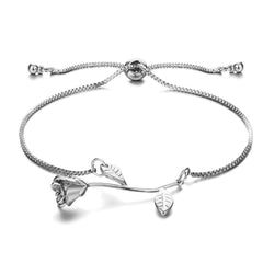 Silver-Plated Flower Adjustable Bracelet