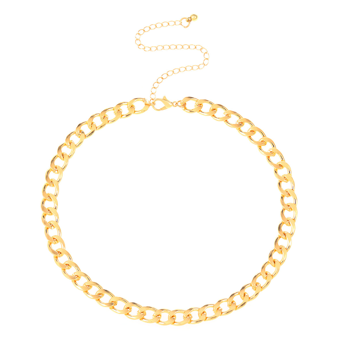 18K Gold-Plated Cuban Chain Necklace, gold pendant necklace for women, elegant gift for her, detail close-up