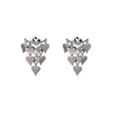 Silver-Plated Heart Tassel Ear Jackets