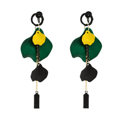 Green Acrylic & 18K Gold-Plated Rose Petal 'Believe' Drop Earrings
