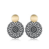Two-Tone Filigree Circle Drop Earrings